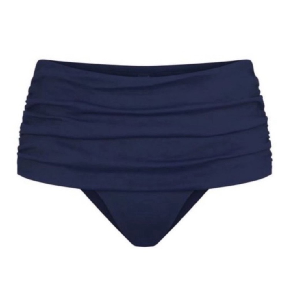 SKIMS Sculpting Swim Fold Over Bikini Bottom Midnight Blue Navy Small